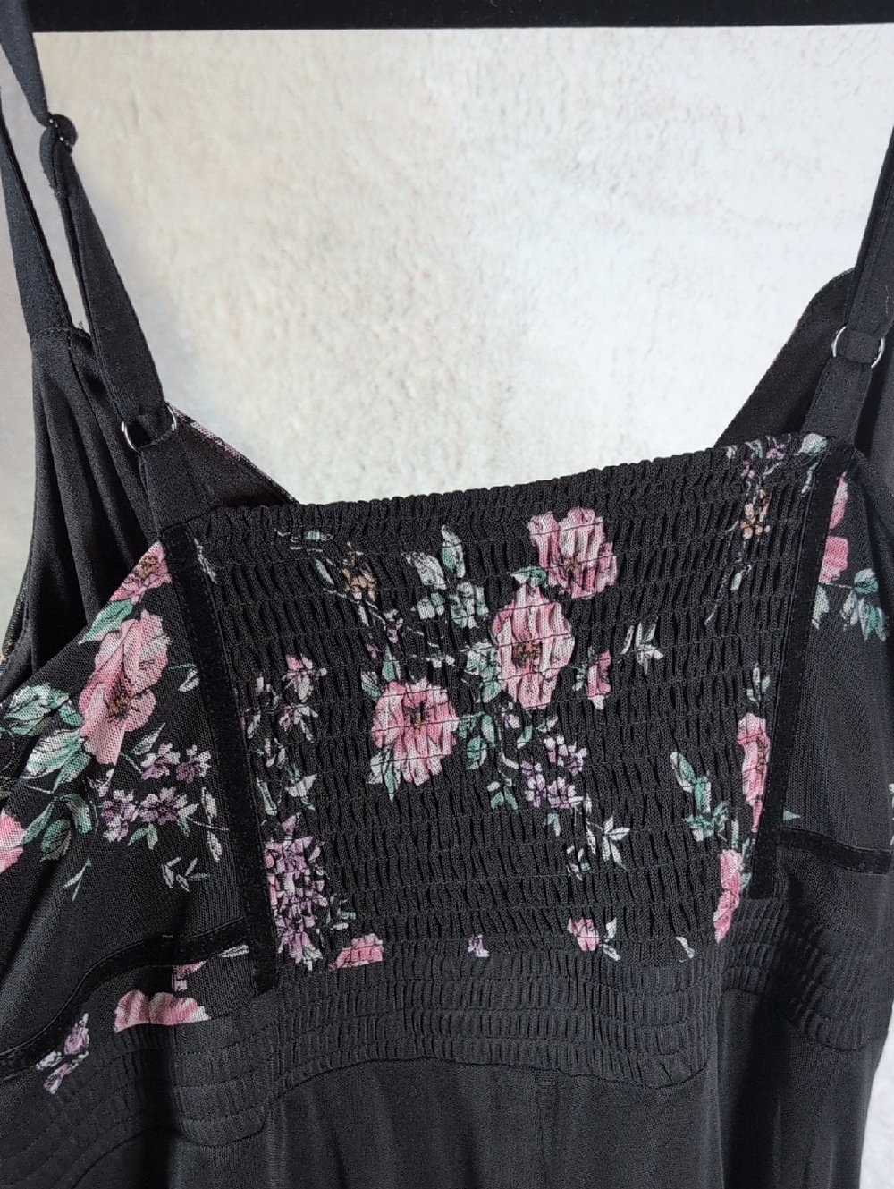 torrid Black Floral with Pink Rose Motif Jumpsuit Wide Leg - Picture 5 of 9